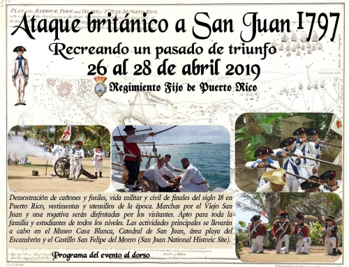 Recreación histórica durante el aniversario 222 del asedio británico y defensa de San Juan de 1797