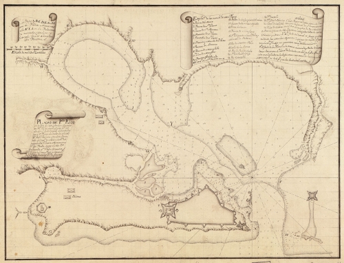 Mapa titulado “Plano de Pto. Rico en la ysla de este nombre” (1780)